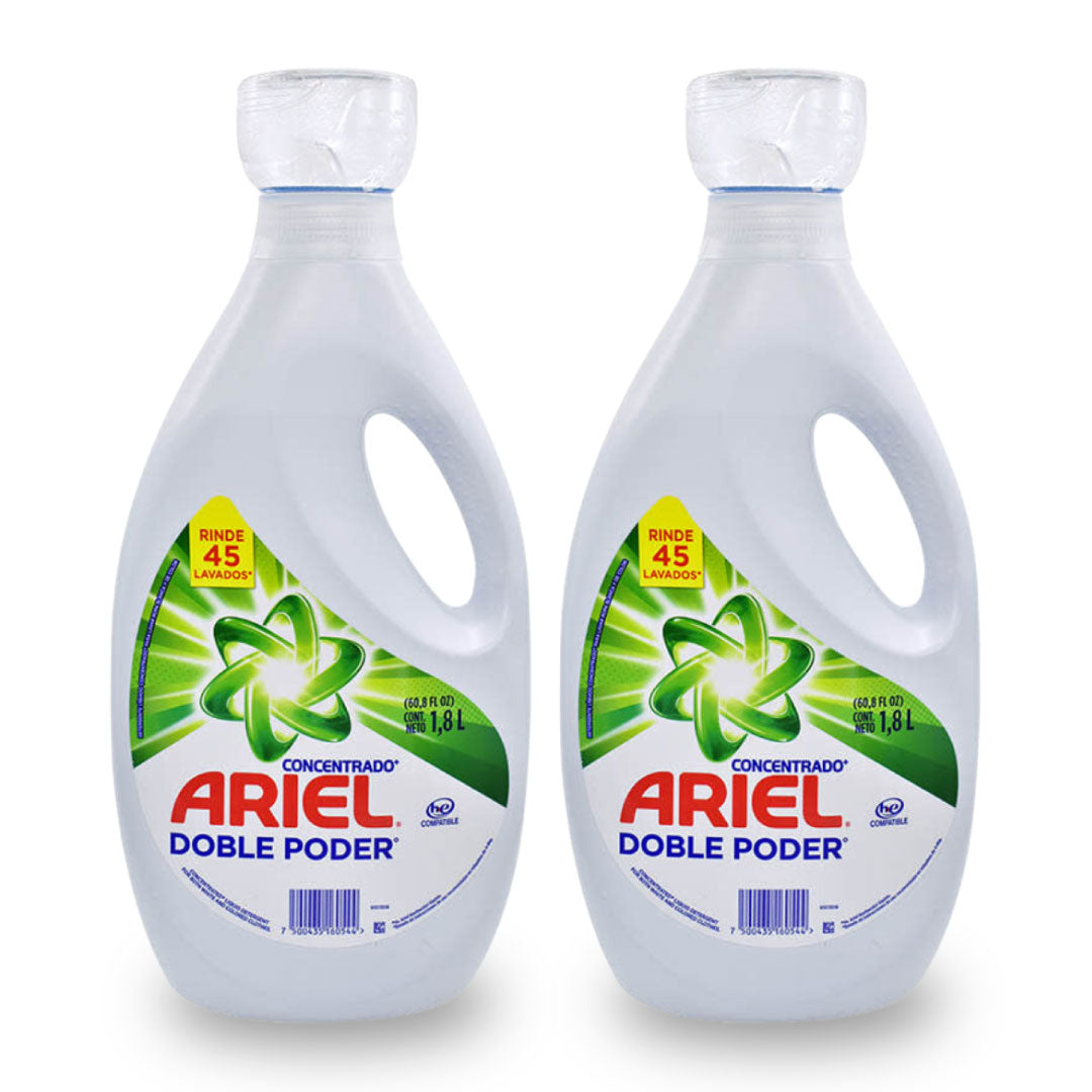 Pack 2 Detergente Líquido Ariel Doble Poder 1.8 lt. – aseomira