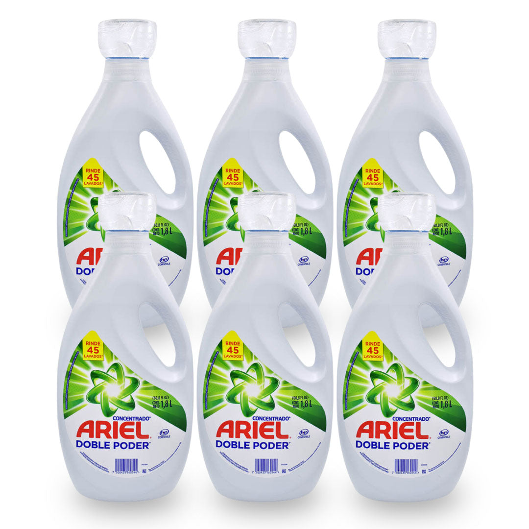 Pack 6 Detergente Líquido Ariel Doble Poder 1.8 lt. – aseomira